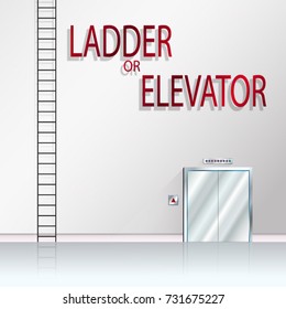 bussiness concept competition, ladder or elevator with copy space vector eps10