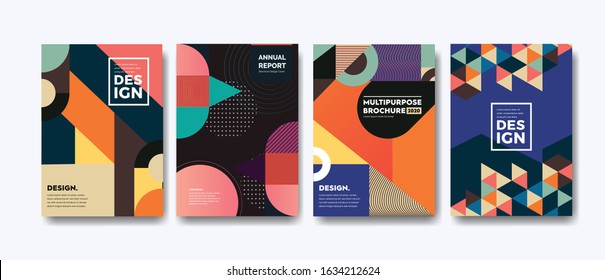 bussiness cover, annual report design, presentation Template,  Corporate report cover abstract geometric illustration design layout bundle. Company identity brochure template collection. set