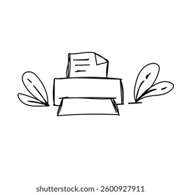 Bussiness doodle elements hand drawn vector illustration | Crayon outline drawing style. Hand drawn trendy Vector illustration.	
