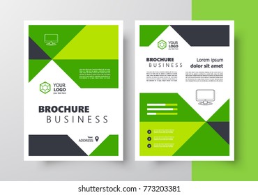 Bussiness Flyer brochure design template, creative leaflet green color