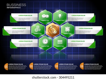 Bussiness infographic template.vector