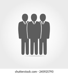 bussiness man team icon on white background