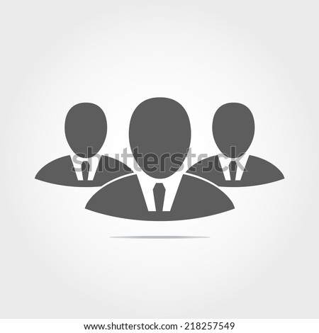 bussiness man team icon on white background
