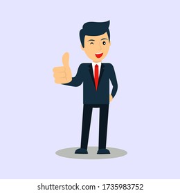 Bussiness Man Thumbs Up Your Jobs