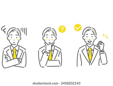 bussiness people facial expression set