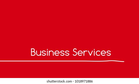 Bussiness Services red banner or wallpaper with line. Minimalistic design. Vector illustration.