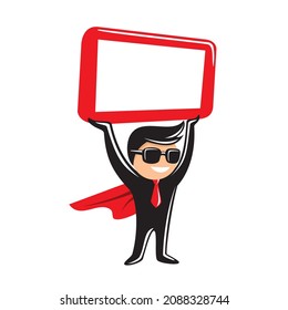 Bussiness superhero illustration. Vector image