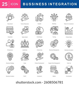 Bussiness System Integration Icon Set For Presentation