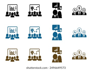 Bussiness teamwork and management line icons collection. Line icons collection vector. Outline icon pack