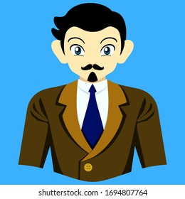Bussinessman icon, Bussinessman flat illustration, Bussinessman vector
