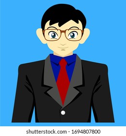 Bussinessman icon, Bussinessman flat illustration, Bussinessman vector