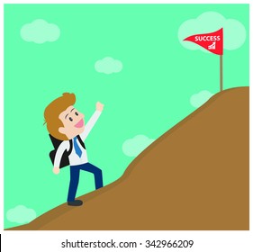 Bussinessman walk in to success.