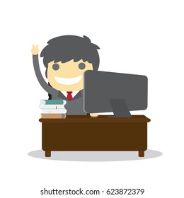 bussinessman work on the desk 