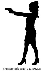 1,439 Silhouette Of Woman With Pistol Images, Stock Photos & Vectors ...