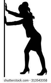 4,387 Silhouette Woman Pushing Images, Stock Photos & Vectors ...