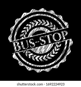 Bushaltestelle Kreide-Symbol. Vektorillustration Illustration. Detaillierte Angaben.