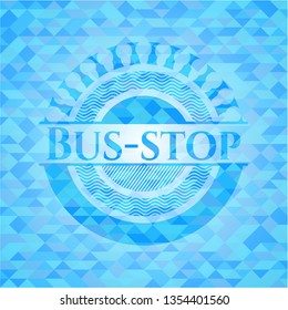 Bus-stop light blue emblem with mosaic background
