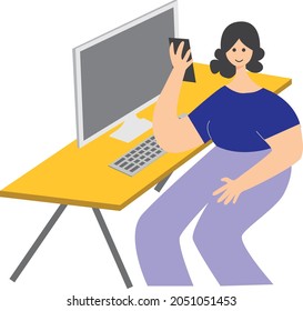 bussy woman work in home