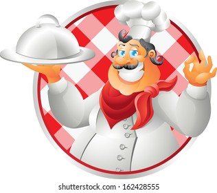 bust chef table cloth