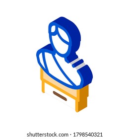 bust of greek emperor icon vector. isometric bust of greek emperor sign. color isolated symbol illustration