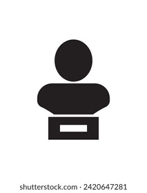 Bust-Symbol auf weißem Hintergrund