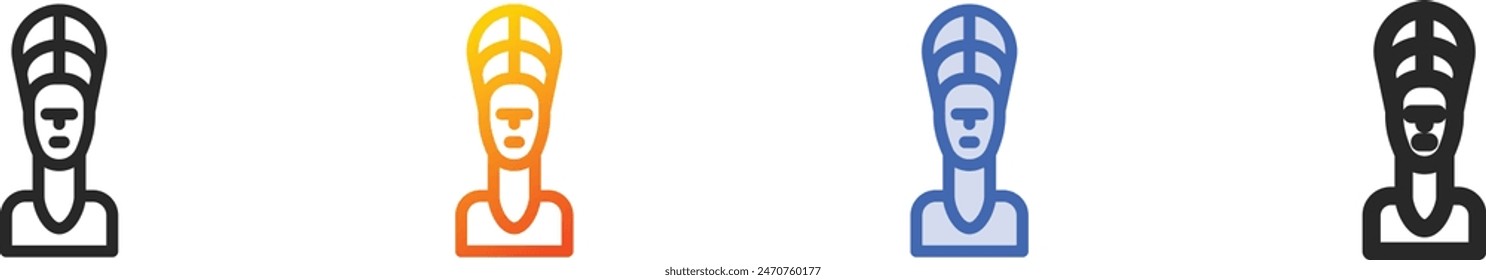 bust icon.Thin Linear, Gradient, Blue Stroke and bold Style Design Isolated On White Background