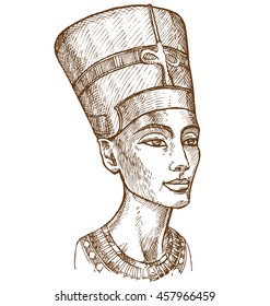 Busto dibujado a mano por Nefertiti