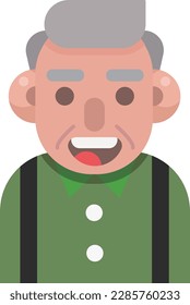Busto de un anciano con una sonrisa en su cara