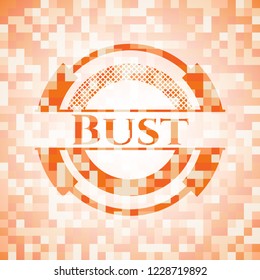 Bust orange mosaic emblem