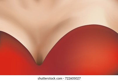Bust. Red dress.