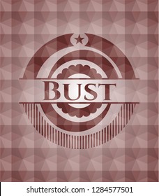 Bust red geometric emblem. Seamless.