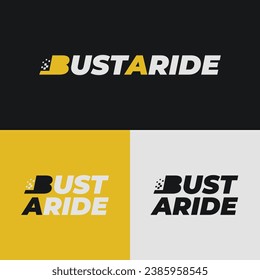 bust a ride word mark logo design