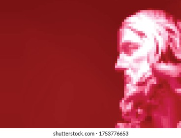The bust of the Savior, Salvator Mundi, vector, last sculpture by Gian Lorenzo Bernini