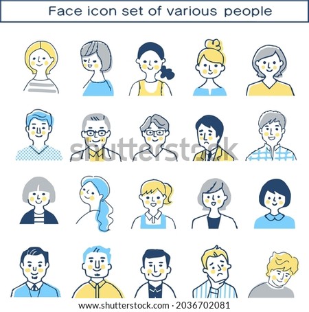 Bust up set for various people