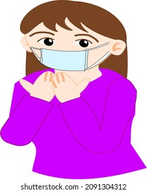 Bust shot of a woman wearing a mask
