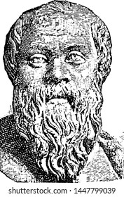 Bust Of Socrates, Vintage Illustration