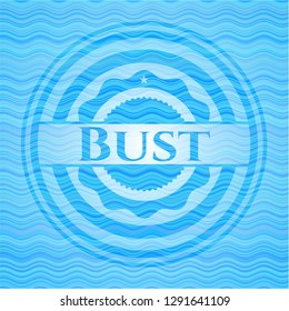 Bust water wave representation emblem.
