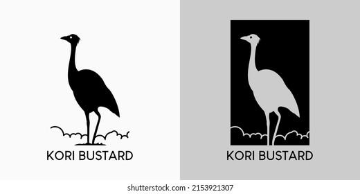 Bustard cori bird logo design with creative concept