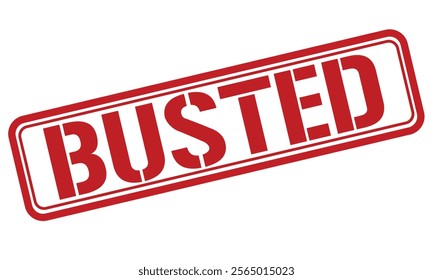 BUSTED red stamp text vector