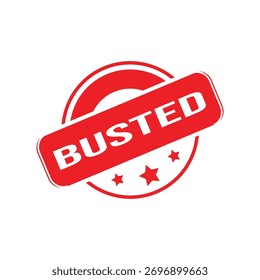 Busted Rubber Stamp. Red Rubber Grunge Stamp Vector Illustration
