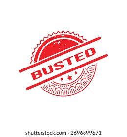 Carimbo Busted. Ilustração de vetor de carimbo de grunge de borracha vermelha