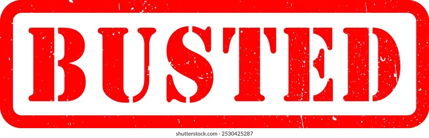 Busted Set Sello de goma roja Grunge Textura Etiqueta de la etiqueta de la insignia Vector EPS PNG Transparente Sin fondo Clip Arte Vector EPS PNG 