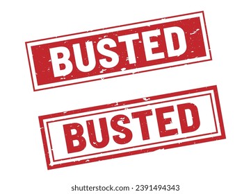 Busted stamp sign red rectangle grunge style