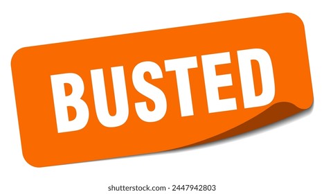 busted sticker. busted rectangular label isolated on white background