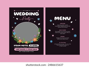 Buster Wedding Invitation Template, Design illustration for cover, poster, wallpaper, gala, VIP, happy new year.