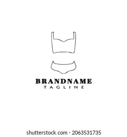 bustier logo cartoon icon creative template black modern isolated vector illustration