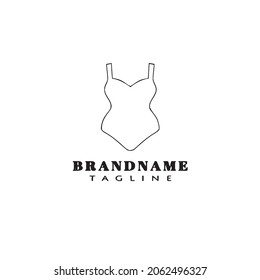 diseño de icono de dibujos animados logotipo de bustier ilustración de vector simple negro