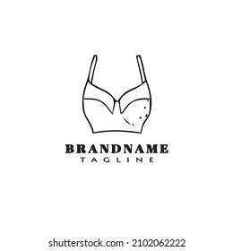 diseño de icono de dibujos animados logotipo de bustier ilustración de vector aislado negro