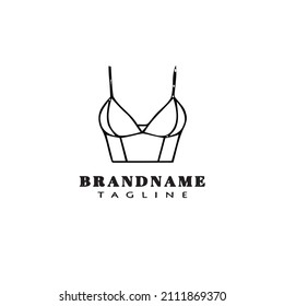 diseño de icono de dibujos animados logotipo de bustier ilustración de vector aislado negro