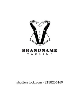 bustier logo cartoon icon design template black modern isolated vector illustration